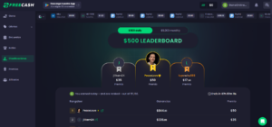 Tabla de ganadores en Freecash, Usuarios más ganadores de Freecash