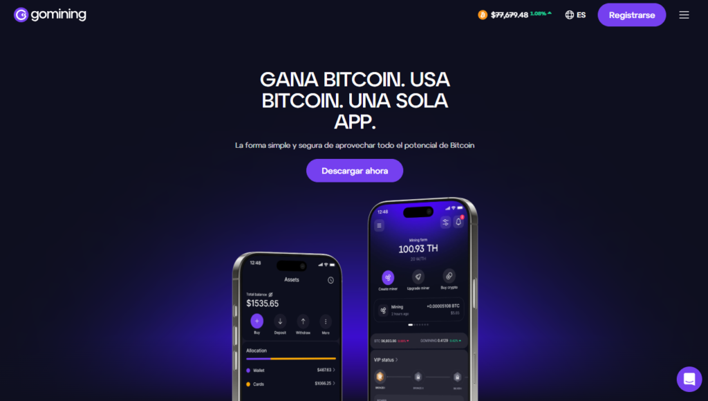 GoMining: Minería de Bitcoin desde cualquier dispositivo